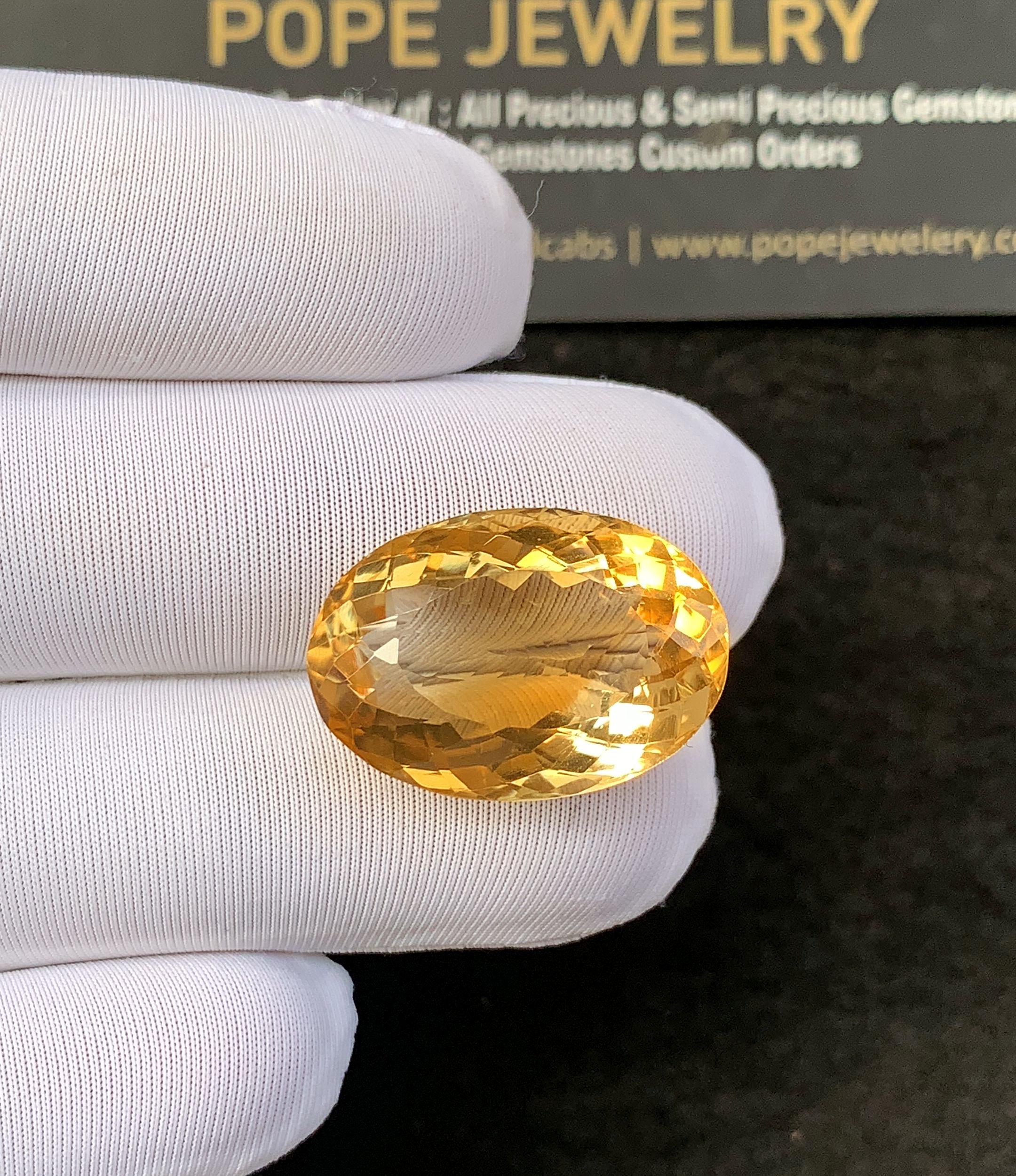Natural Citrine Gemstone Faceted Cut Oval Shape Cuts High Quality Loose Gemstone For Jewelry Making Wholesalegems 23x16x11 MM Size SM24917