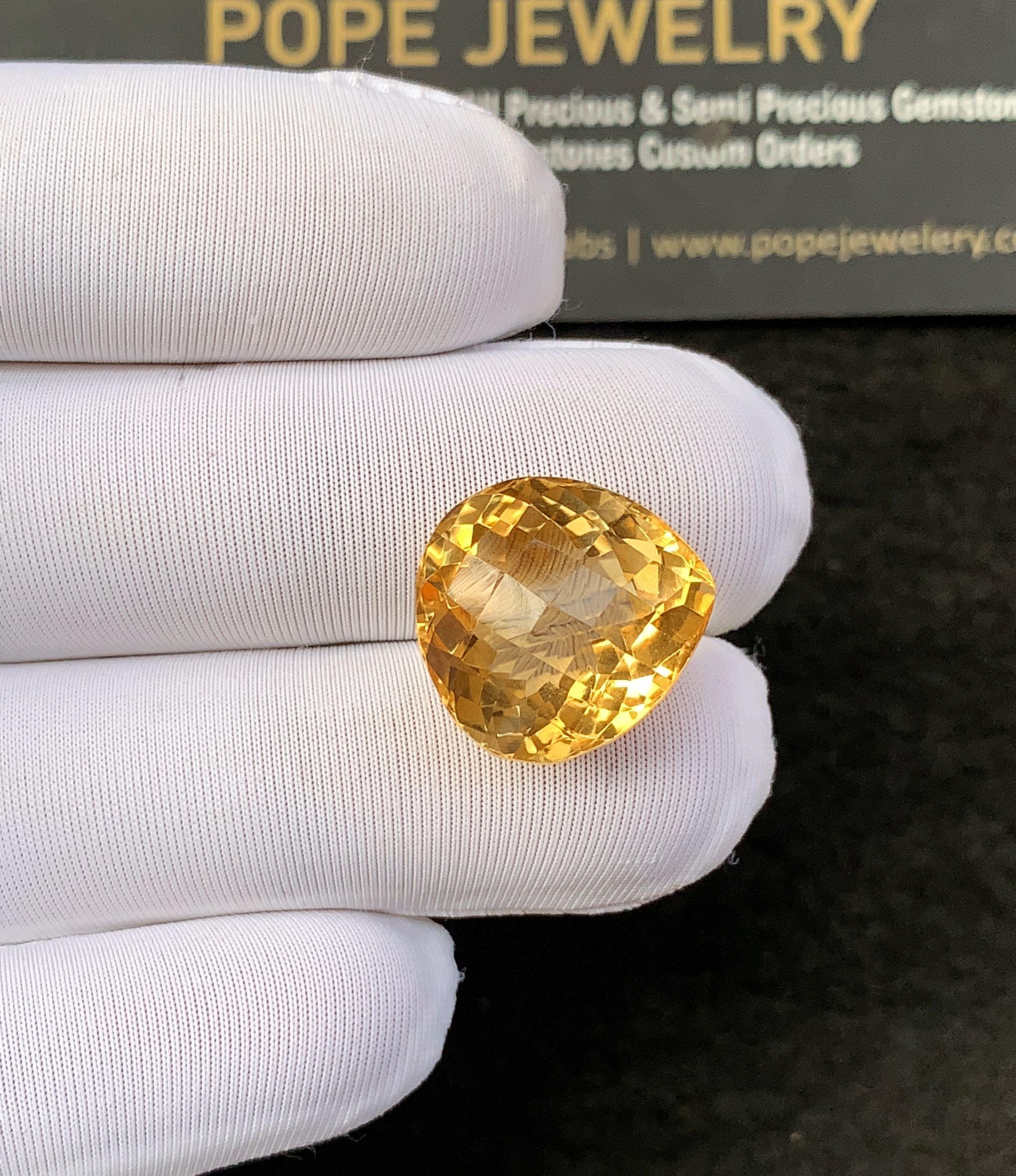 Natural Citrine Gemstone Faceted Cut Heart Shape Cuts High Quality Loose Gemstone For Jewelry Making Wholesalegems 16x15x10 MM Size SM24920