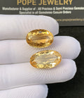 Natural Citrine Gemstone Faceted Cut Oval Shape High Quality Loose Gemstone For Jewelry Making Wholesalegems 18-21 MM Size 2 Pcs SM24922