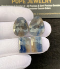 Natural Blue Sapphire Gemstone Rose Cut High Quality Loose Gemstone For Jewelry Making Wholesalegems 14-20 MM Size 2 Pair SM24930