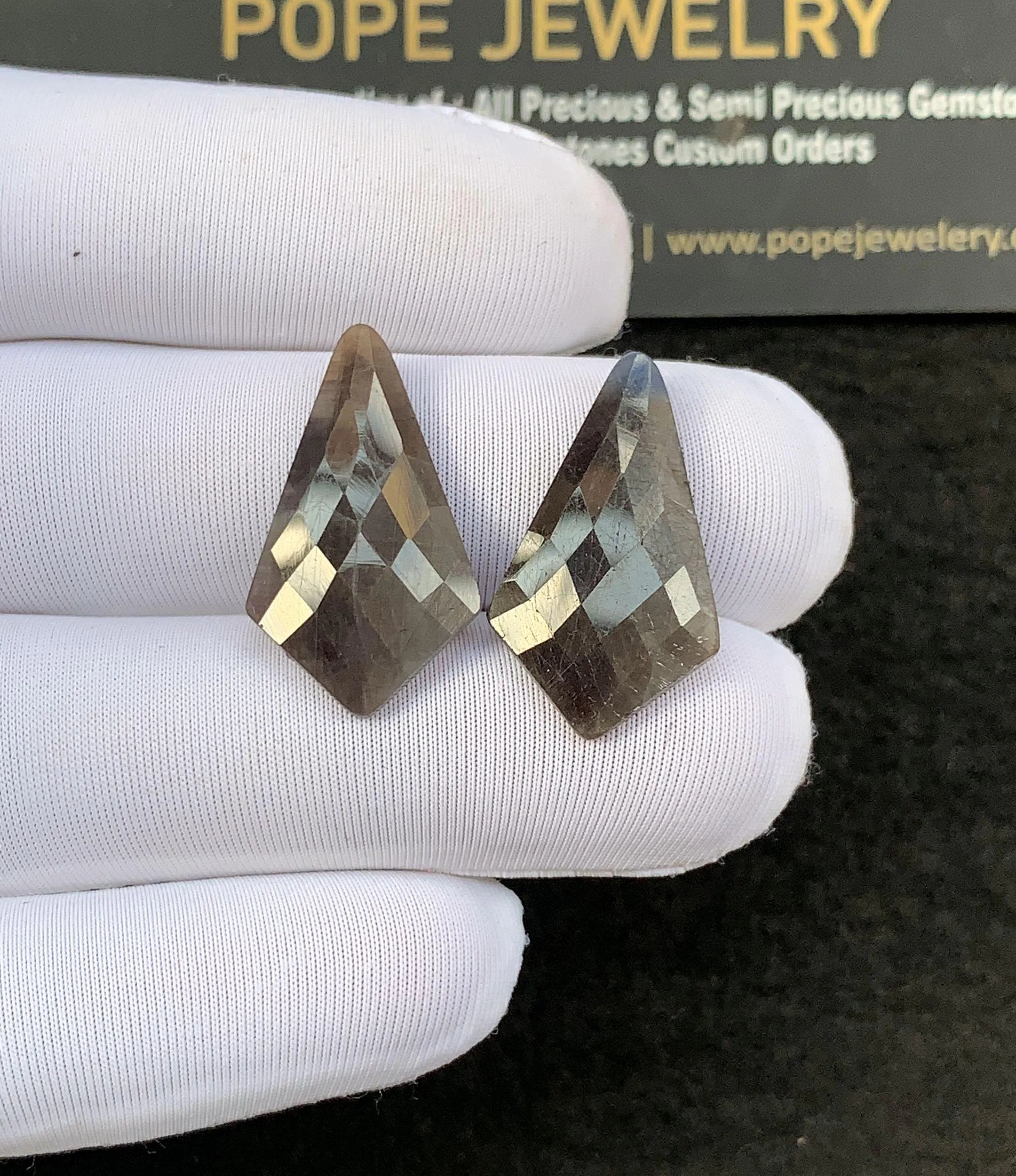 Natural Silky Sapphire Gemstone Rose Cut Fancy Cabochon Loose Gemstone For Jewelry Making Wholesalegems 24x14 MM Size 1 Pair SM24939