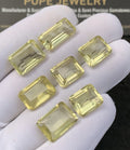 Natural Lemon Quartz Gemstone Faceted Cut Rectangle Shape Loose Gemstone For Jewelry Making Wholesalegems 12-16 MM Size 7 Pcs SM25236