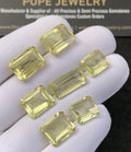 Natural Lemon Quartz Gemstone Faceted Cut Rectangle Shape Loose Gemstone For Jewelry Making Wholesalegems 11-16 MM Size 7 Pcs SM25237
