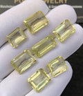 Natural Lemon Quartz Gemstone Faceted Cut Rectangle Shape Loose Gemstone For Jewelry Making Wholesalegems 11-16 MM Size 7 Pcs SM25238