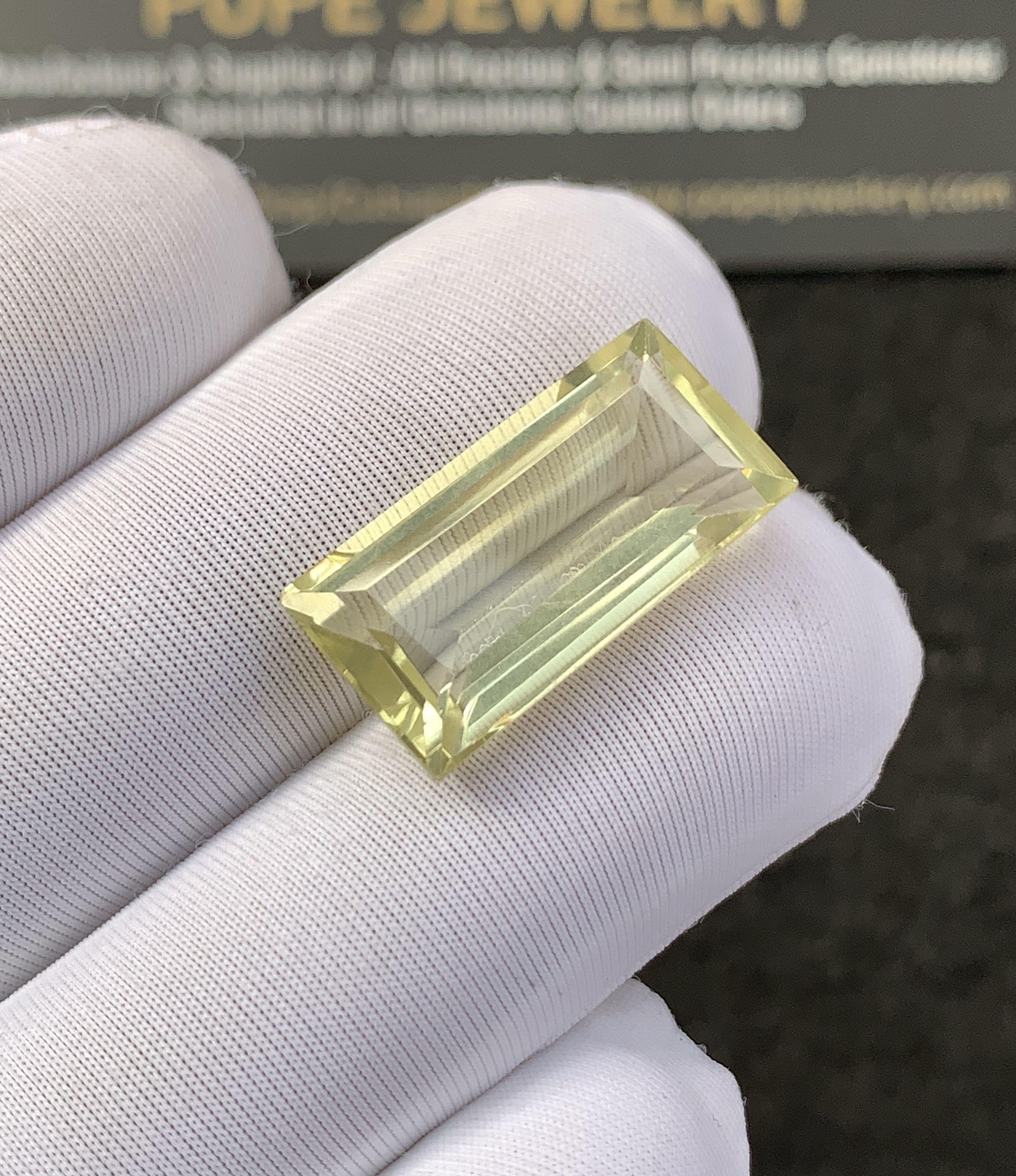 Natural Lemon Quartz Gemstone Baguette Cut Rectangle Shape Loose Gemstone For Jewelry Making Wholesalegems 20x10x7 MM Size SM25243