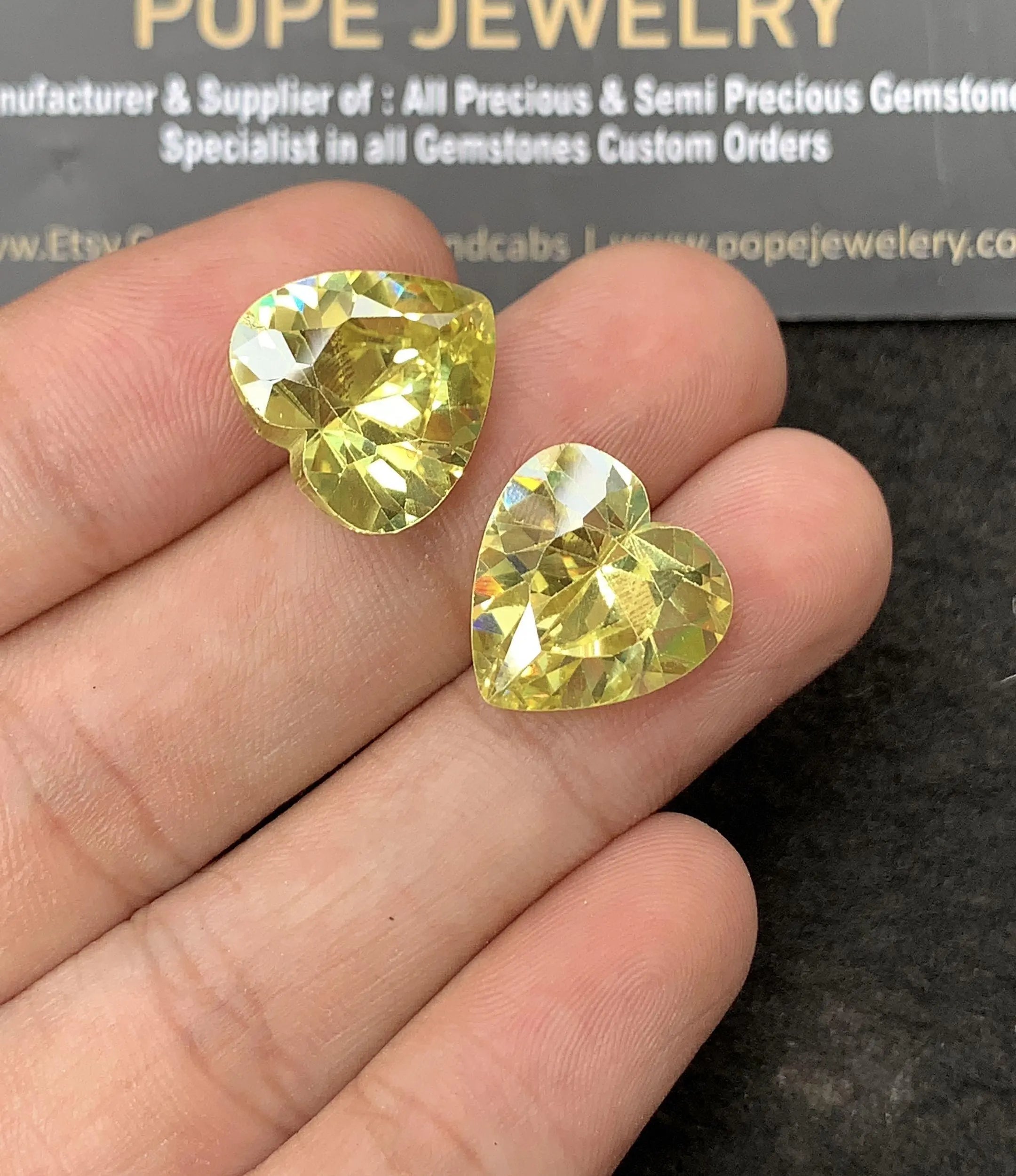 Zircon Gemstone Faceted Cut Heart Shape High Quality Loose Gemstone For Jewelry Making Wholesalegems 15 MM Size 2 Pcs SM24940