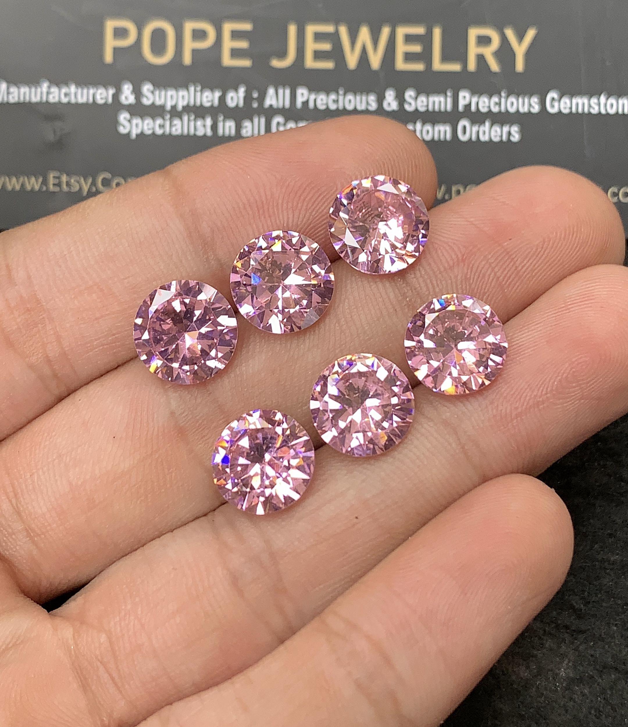 Zircon Gemstone Faceted Cut Round Shape High Quality Loose Gemstone For Jewelry Making Wholesalegems 10 MM Size 6 Pcs SM24953