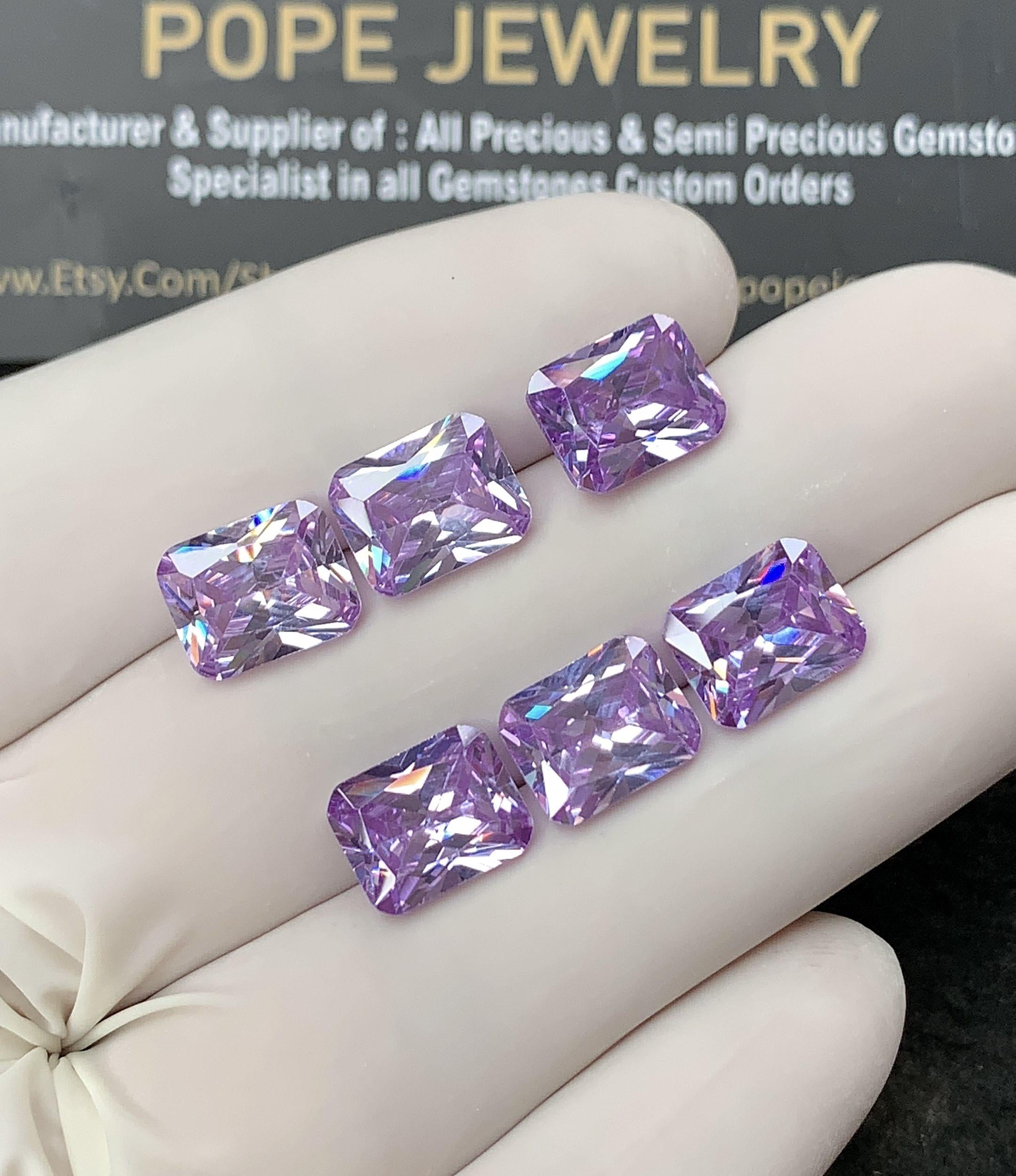 Zircon Gemstone Faceted Cut Rectangle Shape High Quality Loose Gemstone For Jewelry Making Wholesalegems 10x8 MM Size 6 Pcs SM24960