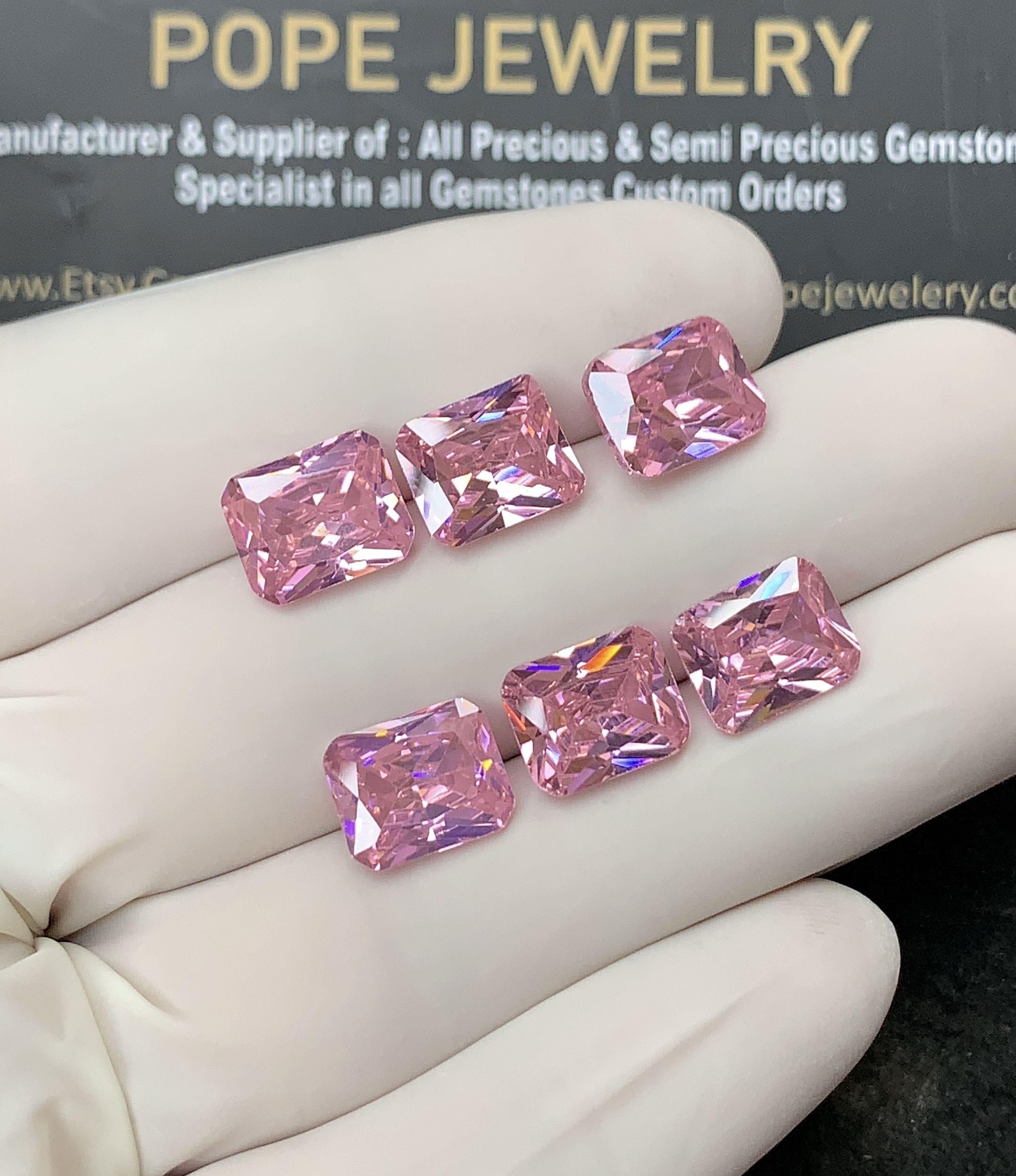 Zircon Gemstone Faceted Cut Rectangle Shape High Quality Loose Gemstone For Jewelry Making Wholesalegems 10x8 MM Size 6 Pcs SM24962