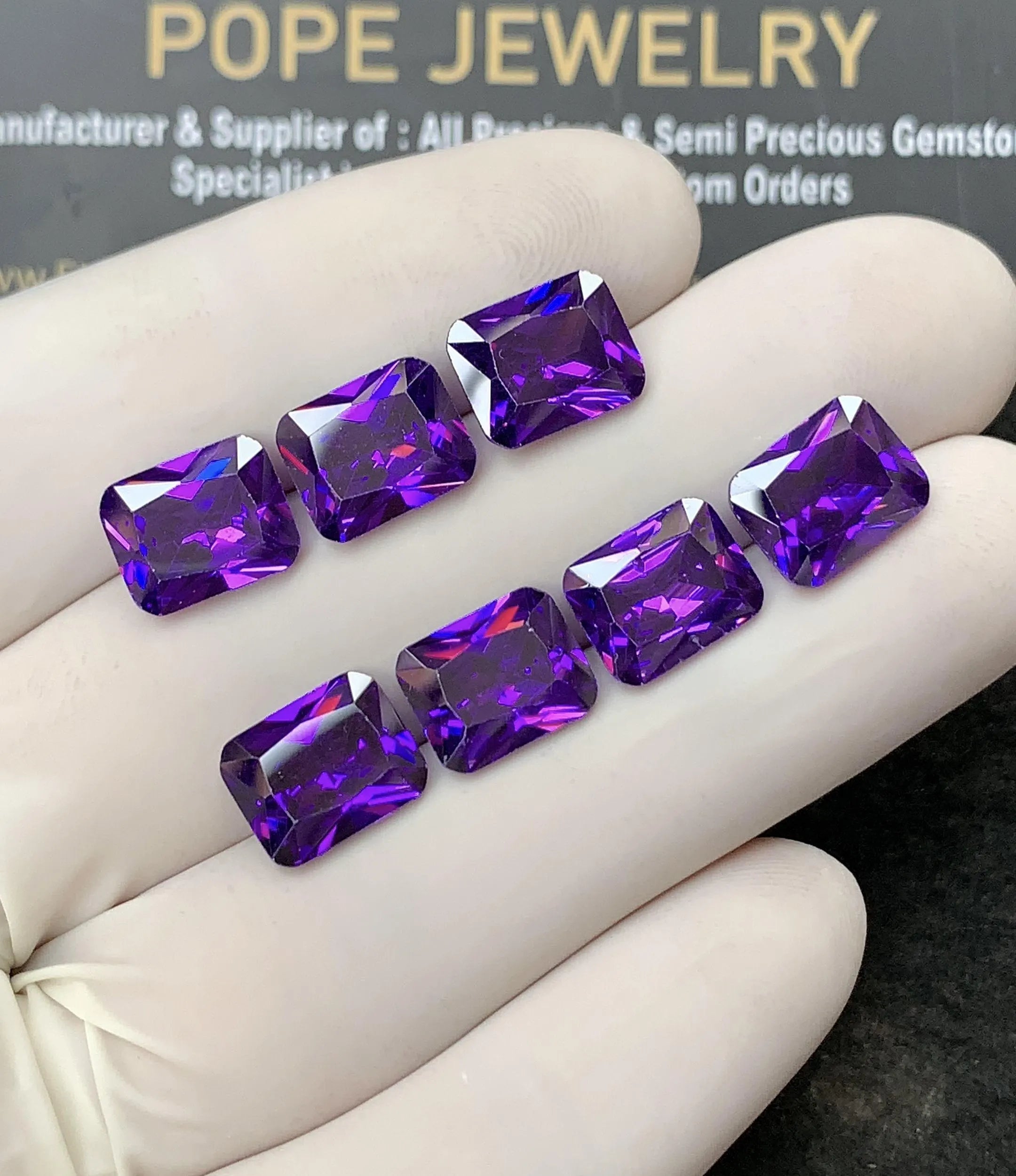 Zircon Gemstone Faceted Cut Rectangle Shape High Quality Loose Gemstone For Jewelry Making Wholesalegems 10x8 MM Size 7 Pcs SM24964