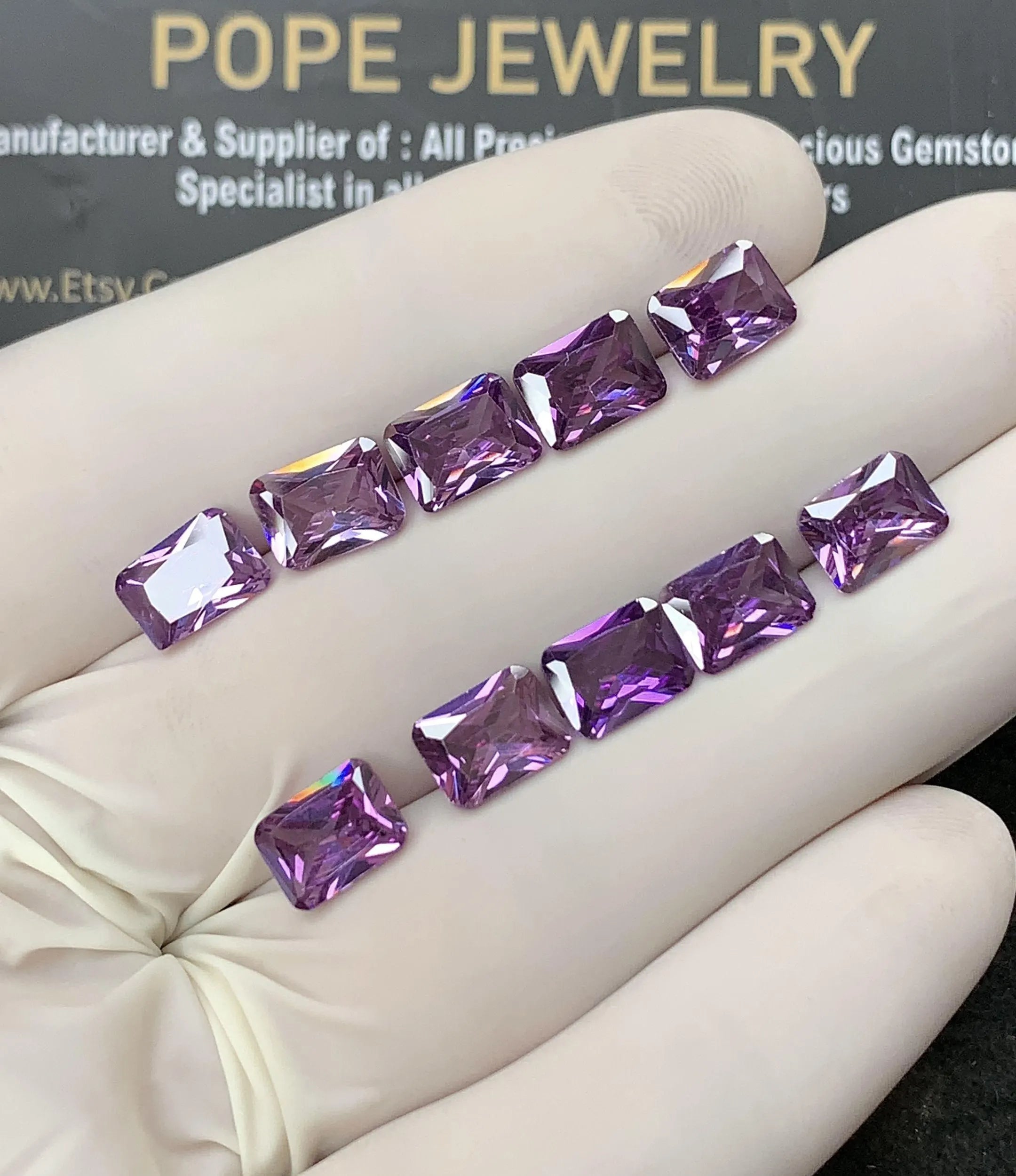 Zircon Gemstone Faceted Cut Rectangle Shape High Quality Loose Gemstone For Jewelry Making Wholesalegems 8x6 MM Size 10 Pcs SM24966