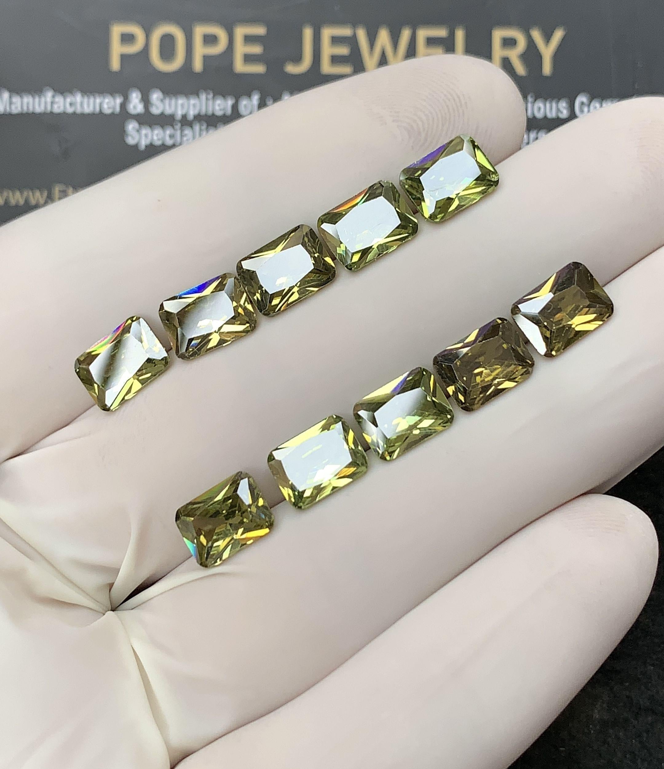 Zircon Gemstone Faceted Cut Rectangle Shape High Quality Loose Gemstone For Jewelry Making Wholesalegems 8x6 MM Size 10 Pcs SM24967