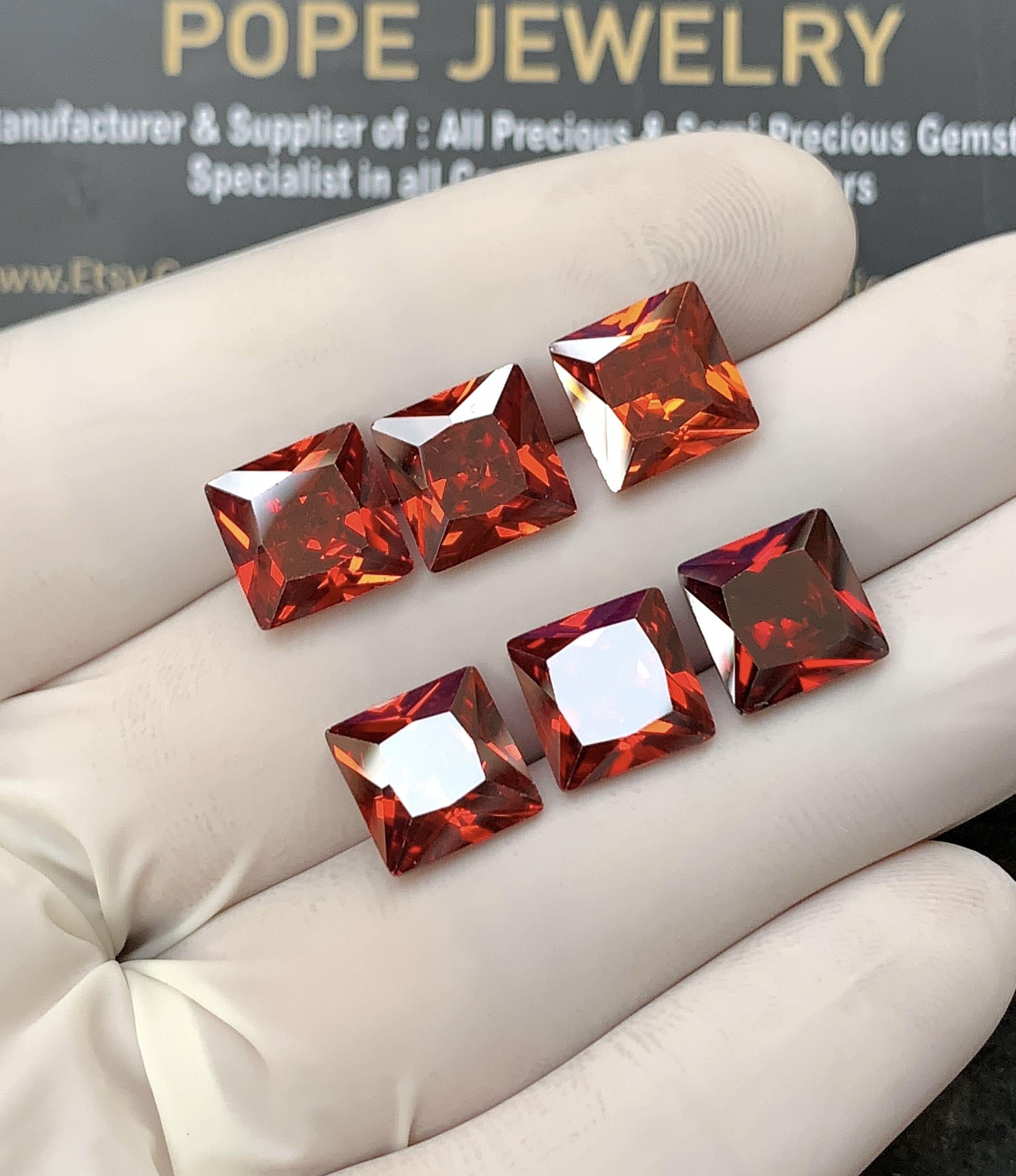 Zircon Gemstone Faceted Cut Cushion Shape High Quality Loose Gemstone For Jewelry Making Wholesalegems 9 MM Size 6 Pcs SM24970