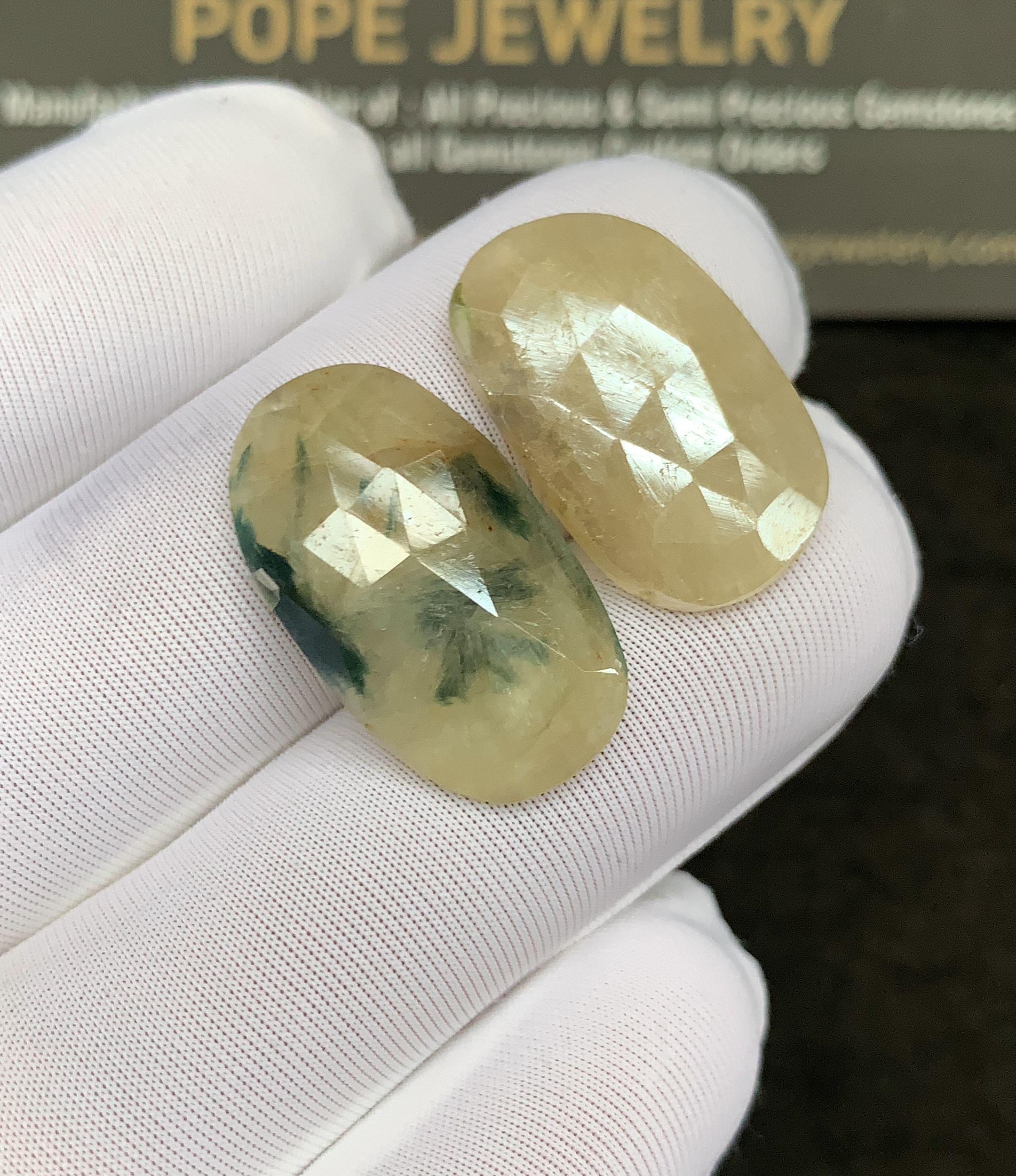 Natural Silverite Gemstone Rose Cut Fancy Shape Cabochon Loose Gemstone For Jewelry Making Wholesalegems 21-23 MM Size 2 Pcs SM25259
