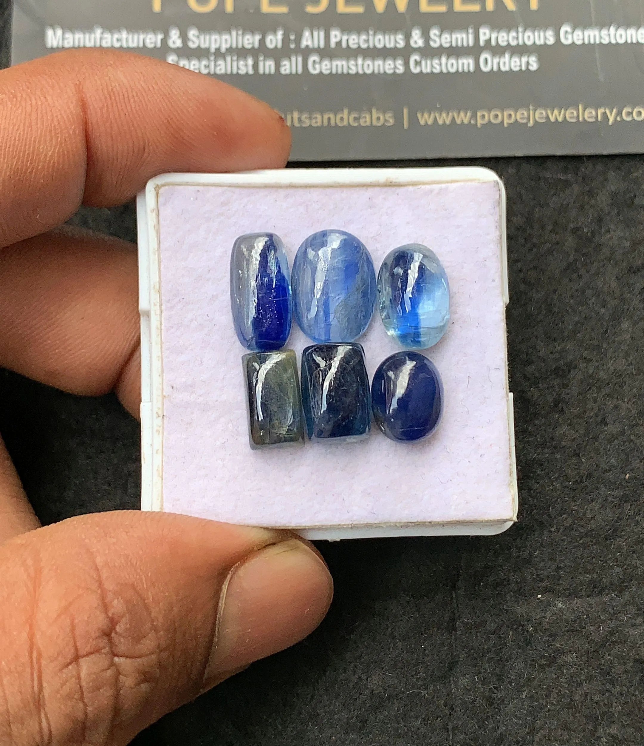 Natural Bicolor Kyanite Gemstone Smooth Mix Cabochon Loose Gemstone For Jewelry Making Wholesalegems 10-13 MM Size 6 Pcs SM25010