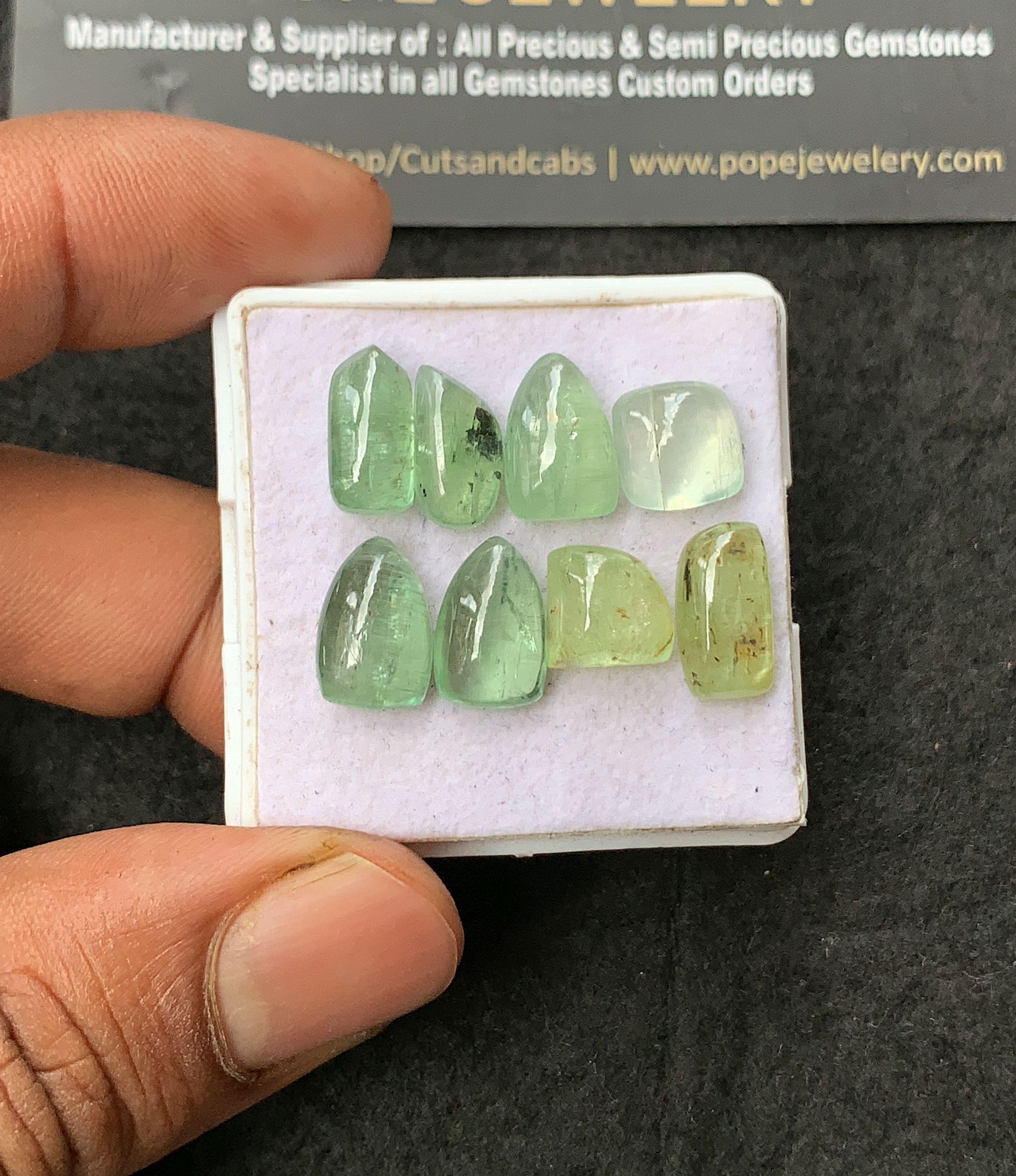 Natural Mint Kyanite Gemstone Smooth Mix Shape Cabochon Loose Gemstone For Jewelry Making Wholesalegems 9-12 MM Size 8 Pcs SM25017
