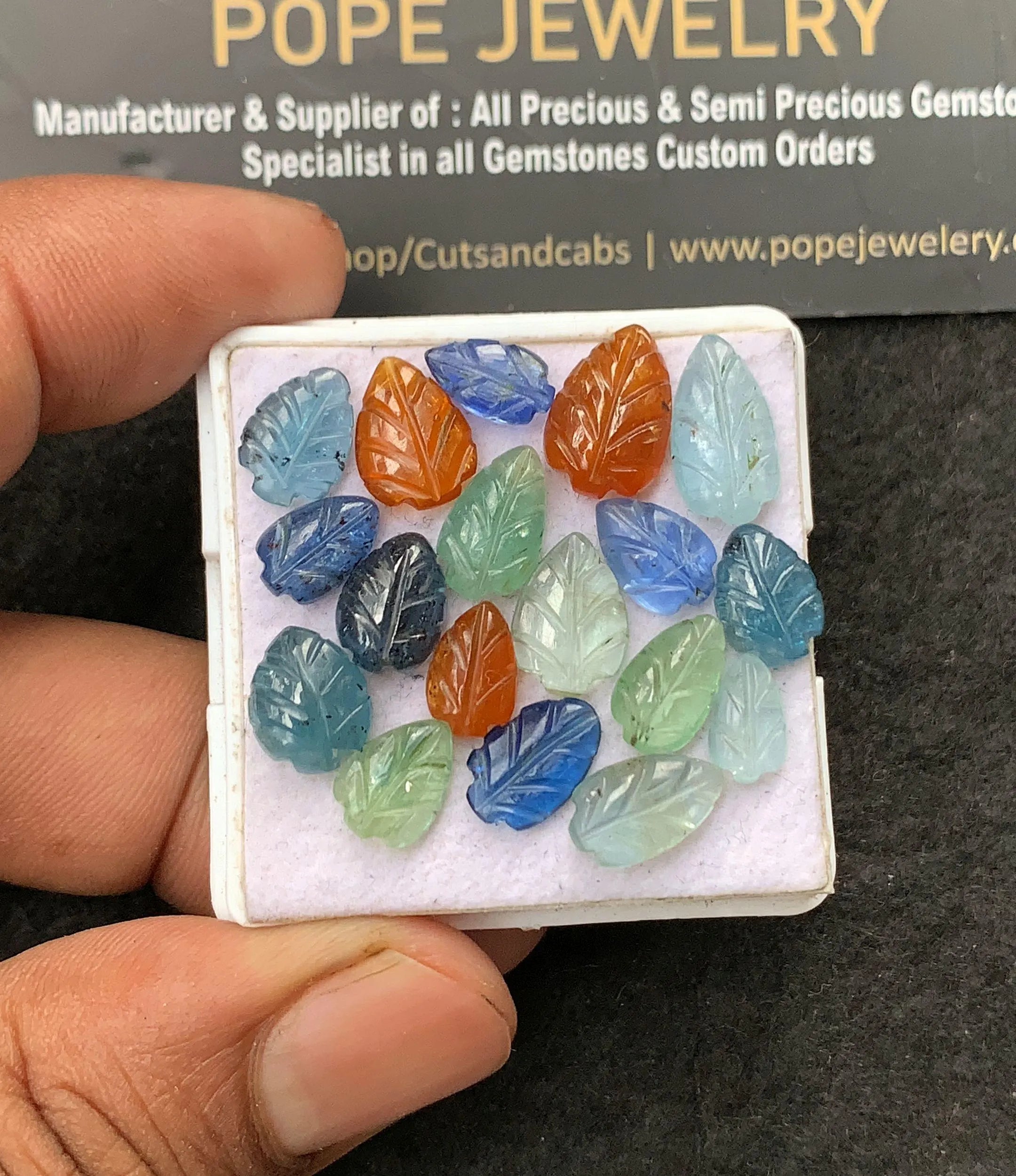 Natural Mix Kyanite Gemstone Hand Carved Leaf Shape Cabochon Loose Gemstone For Jewelry Making Wholesalegems 8-12 MM Size 18 Pcs SM25059