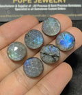 Natural Labradorite Rose Cut Round Shape Cabochon Loose Gemstone For Jewelry Making Wholesalegems 12 MM Size 6 Pcs SM25096