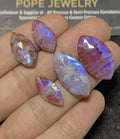 Natural Rainbow Moonstone & Red Jasper Doublet Gemstone Rose Cut Marquise Cabochon Loose Gemstone For Jewelry Making Wholesalegems 18-25 MM Size 5 Pcs SM25102