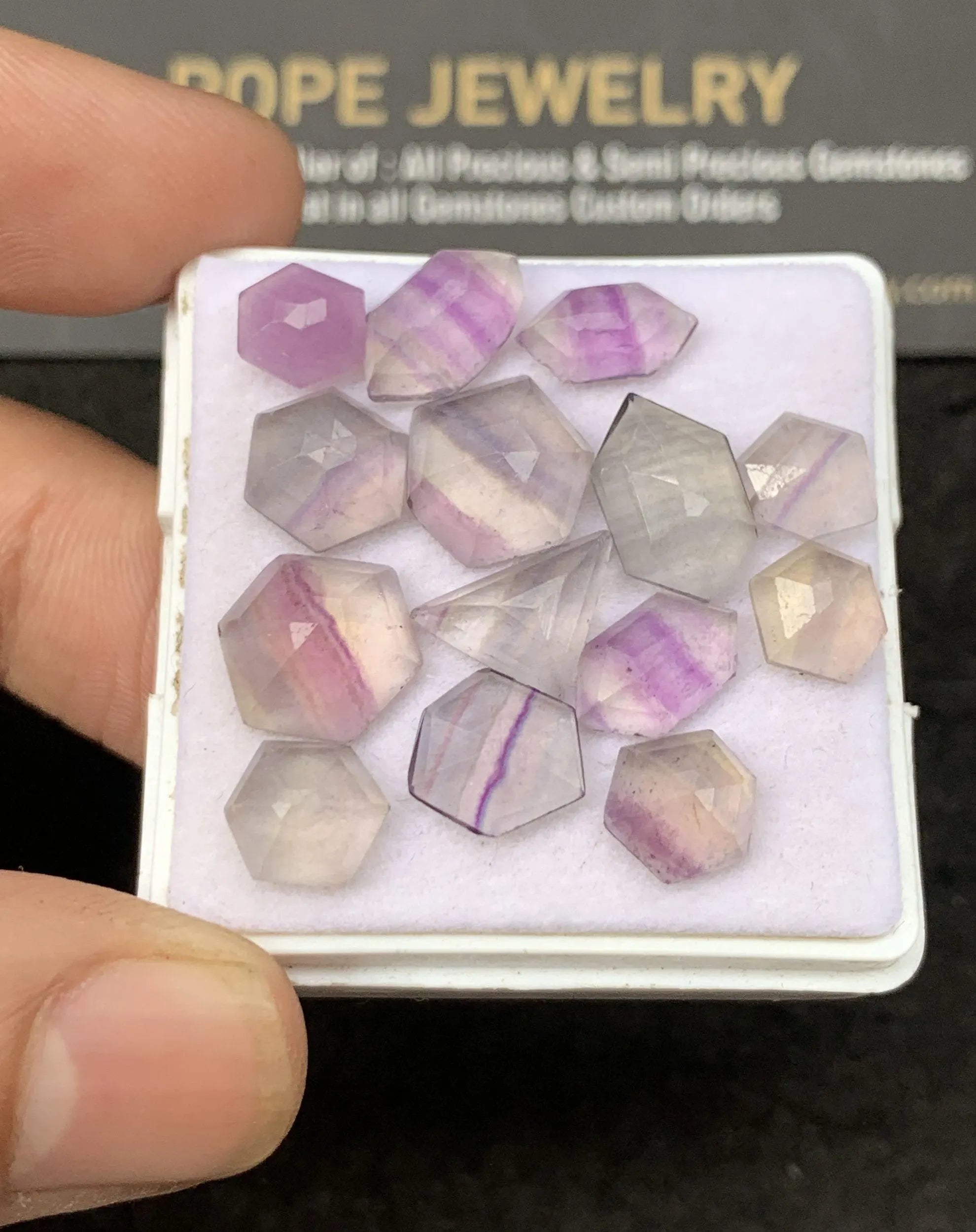 Natural Fluorite Gemstone Step Cut Fancy Shape Cabochon Loose Gemstone For Jewelry Making Wholesalegems 7-12 MM Size 14 Pcs SM25295