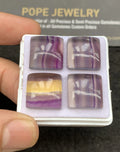 Natural Fluorite Gemstone Smooth Cushion Shape Cabochon Loose Gemstone For Jewelry Making Wholesalegems 15 MM Size 4 Pcs SM25309