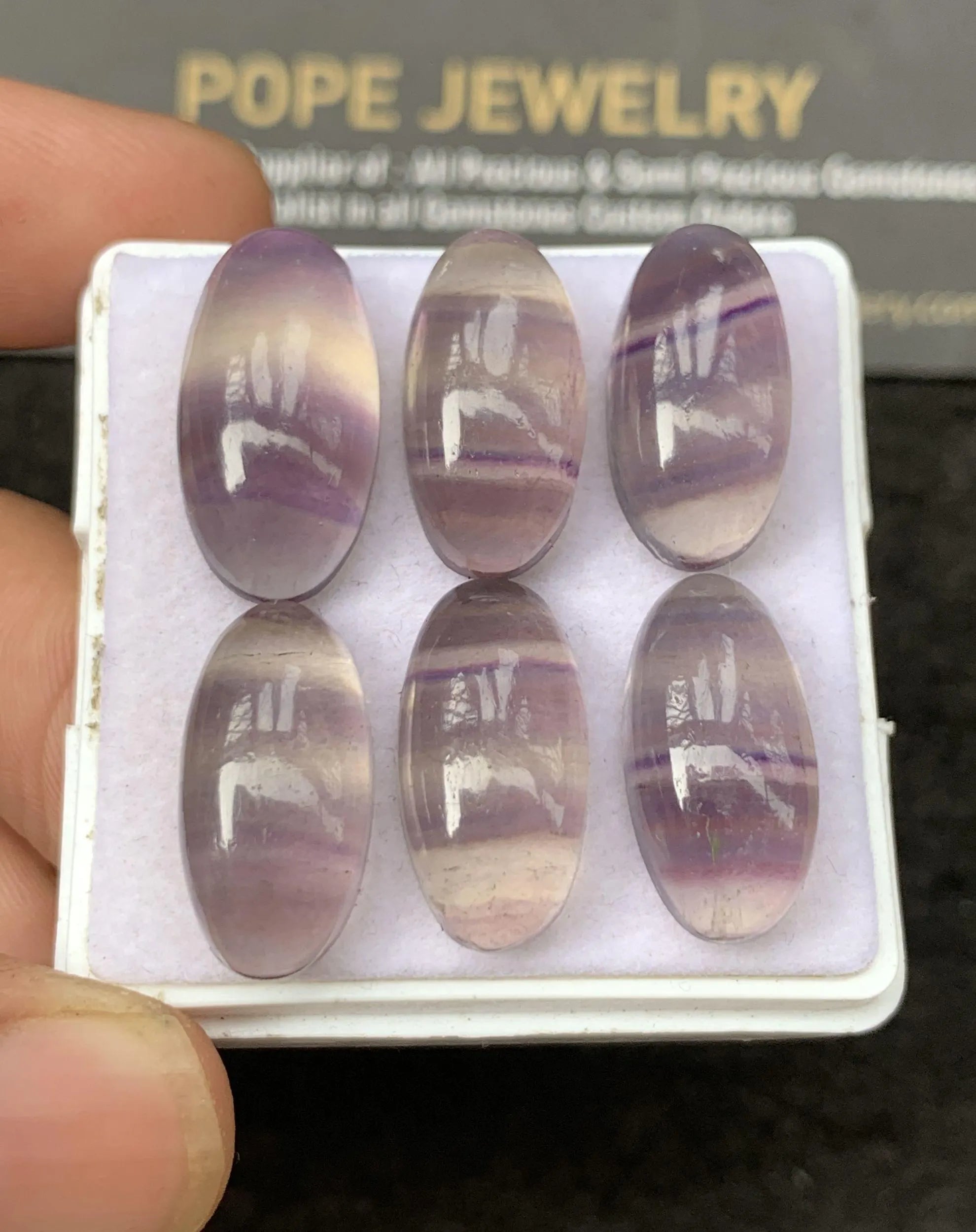 Natural Fluorite Gemstone Smooth Oval Shape Cabochon Loose Gemstone For Jewelry Making Wholesalegems 18-20 MM Size 6 Pcs SM25313