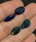 Natural Black Ethiopian Opal Gemstone Faceted Cut Mix Loose Gemstone For Jewelry Making Wholesalegems  10-14 MM Size 4 Pcs SM25114