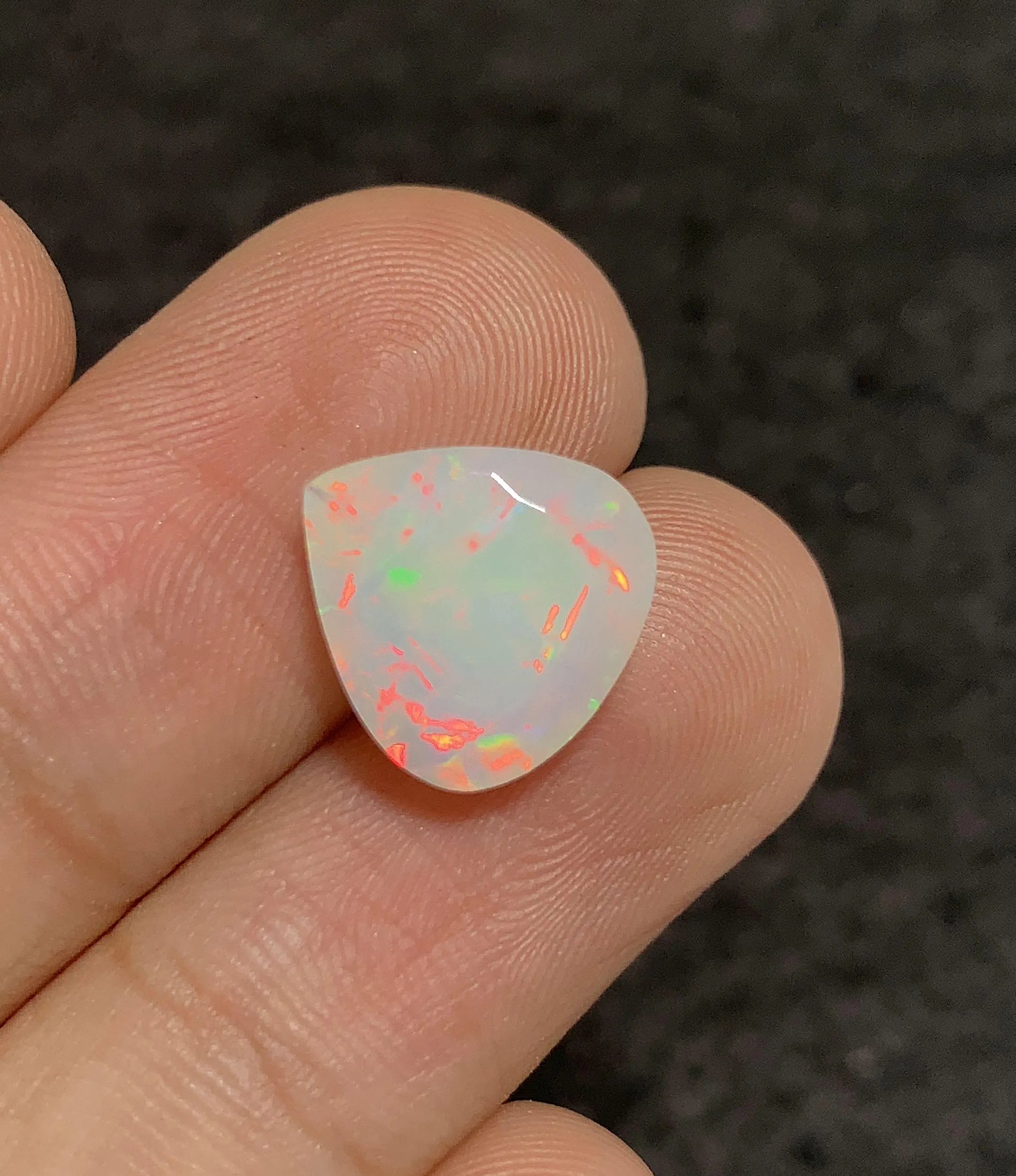 Natural White Ethiopian Opal Gemstone Faceted Cut Heart Shape Loose Gemstone For Jewelry Making Wholesalegems  12x12x6 MM Size SM25125