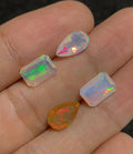 Natural White Ethiopian Opal Gemstone Faceted Cut Mix Shape Loose Gemstone For Jewelry Making Wholesalegems  9-10 MM Size 4 Pcs SM25131
