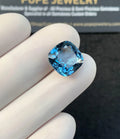 Natural London Blue Topaz Gemstone Faceted Cut Cushion Shape Loose Gemstone For Jewelry Making Wholesalegems 12x12x7 MM Size SM25134