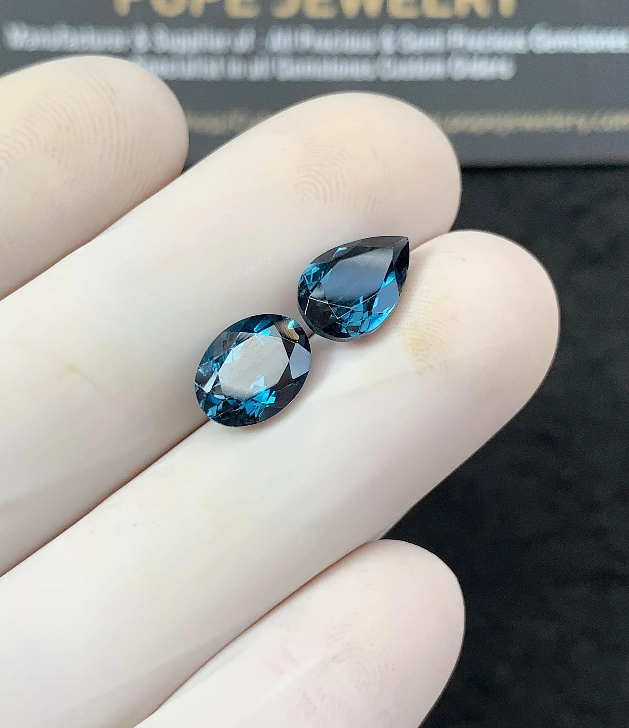 Natural London Blue Topaz Gemstone Faceted Cut Mix Shape Loose Gemstone For Jewelry Making Wholesalegems 9-10 MM Size 2 Pcs SM25140