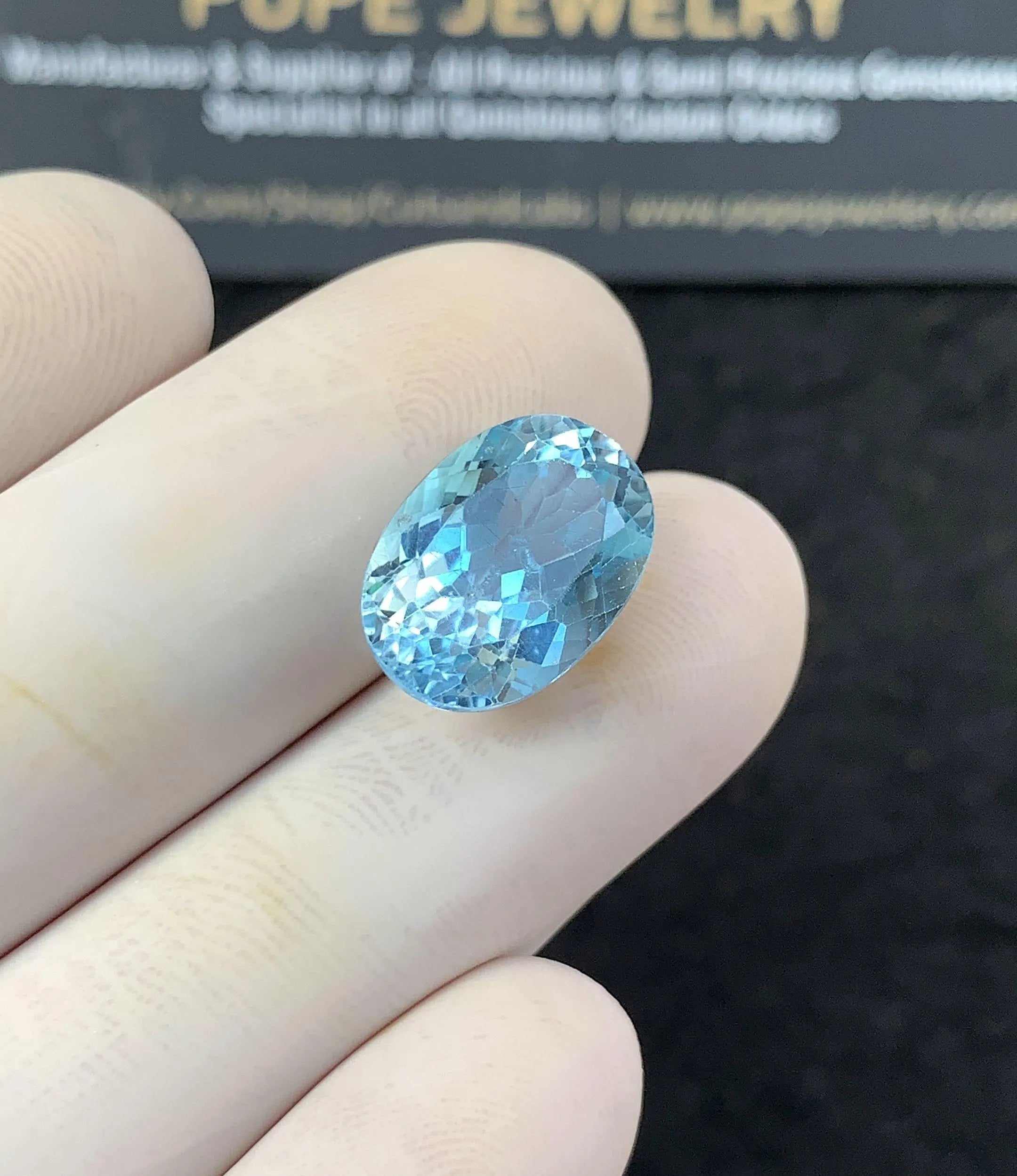 Natural Sky Blue Topaz Gemstone Faceted Cut Oval Shape Loose Gemstone For Jewelry Making Wholesalegems 14x10x7  MM Size SM25147