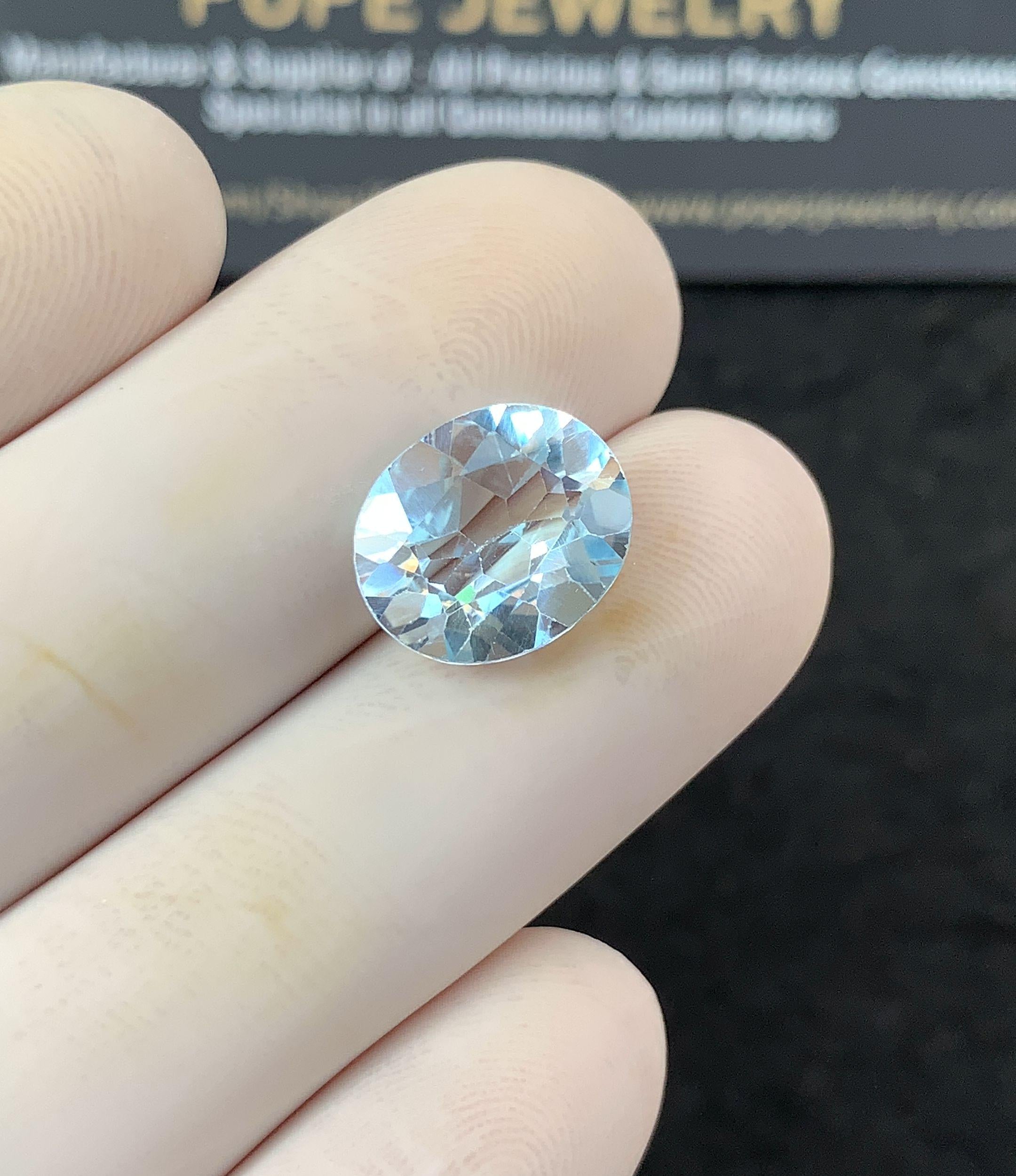 Natural Sky Blue Topaz Gemstone Faceted Cut Oval Shape Loose Gemstone For Jewelry Making Wholesalegems 12x10x6 MM Size SM25149