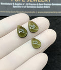 Natural Moldavite Gemstone Smooth Pear Shape Cabochon Loose Gemstone For Jewelry Making Wholesalegems 11-13 MM Size 3 Pcs SM25163