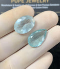 Natural Aquamarine Gemstone Faceted Cut Mix Shape High Quality Loose Gemstone For Jewelry Making Wholesalegems 17-18 MM Size 2 Pcs SM25185