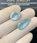 Natural Aquamarine Gemstone Faceted Cut Mix Shape High Quality Loose Gemstone For Jewelry Making Wholesalegems 15-21 MM Size 2 Pcs SM25186