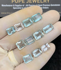 Natural Aquamarine Gemstone Faceted Cut Rectangle High Quality Loose Gemstone For Jewelry Making Wholesalegems 8-11 MM Size 11 Pcs SM25195