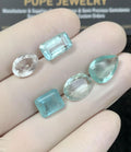 Natural Aquamarine Gemstone Faceted Cut Mix Shape High Quality Loose Gemstone For Jewelry Making Wholesalegems 9-13 MM Size 5 Pcs SM25202