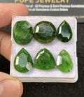 Natural Chrome Gemstone Step Cut Mix Shape Cabochon Loose Gemstone For Jewelry Making Wholesalegems 13-15 MM Size 6 Pcs SM25215