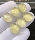 Natural Lemon Quartz Gemstone Rose Cut Fancy Cabochon Shape Loose Gemstone For Jewelry Making Wholesalegems 14-16 MM Size 6 Pcs SM25230