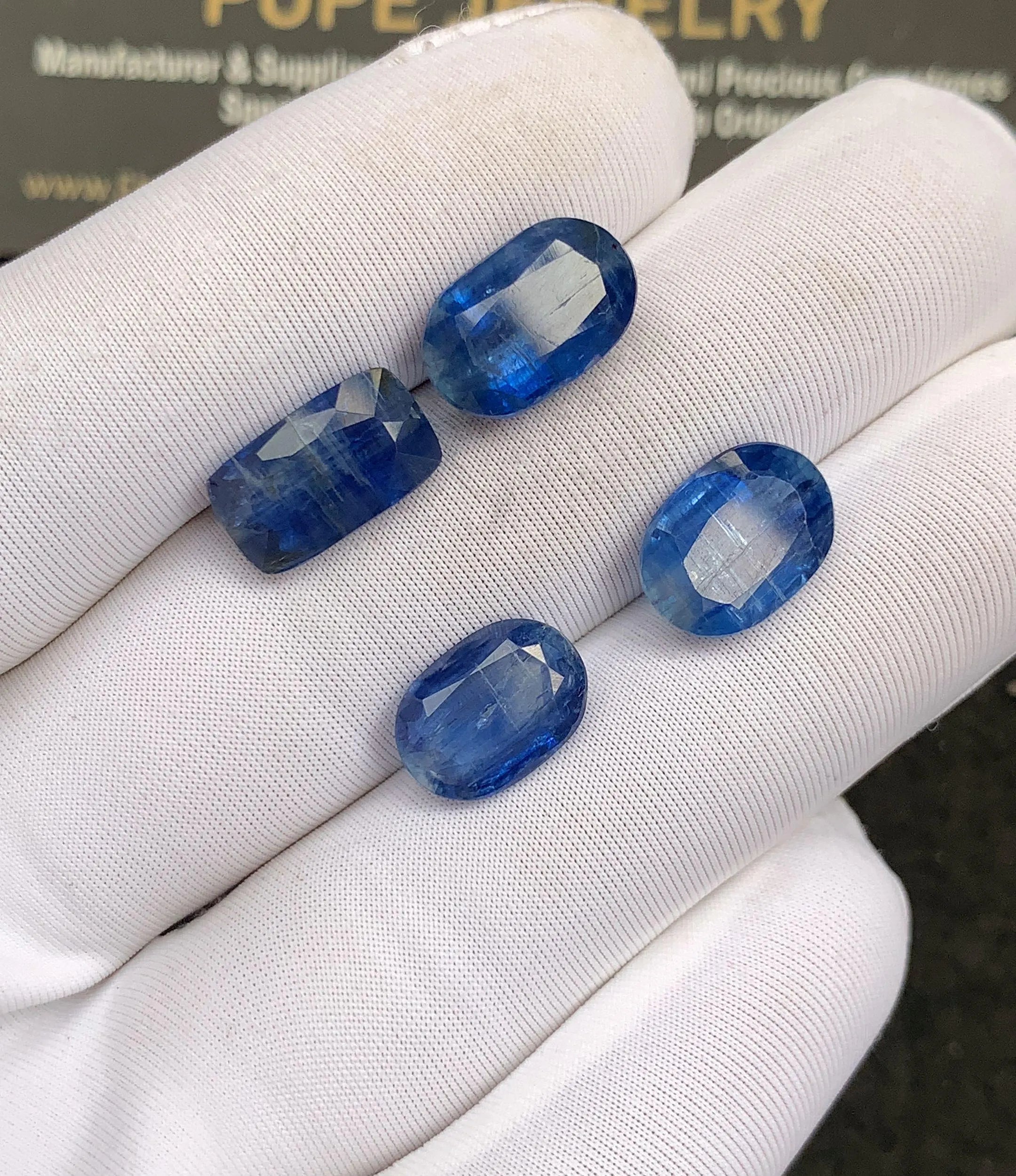 Natural Blue Kyanite Gemstone Faceted Cut Mix High Quality Loose Gemstone For Jewelry Making Wholesalegems 11-13 MM Size 4 Pcs SM25248