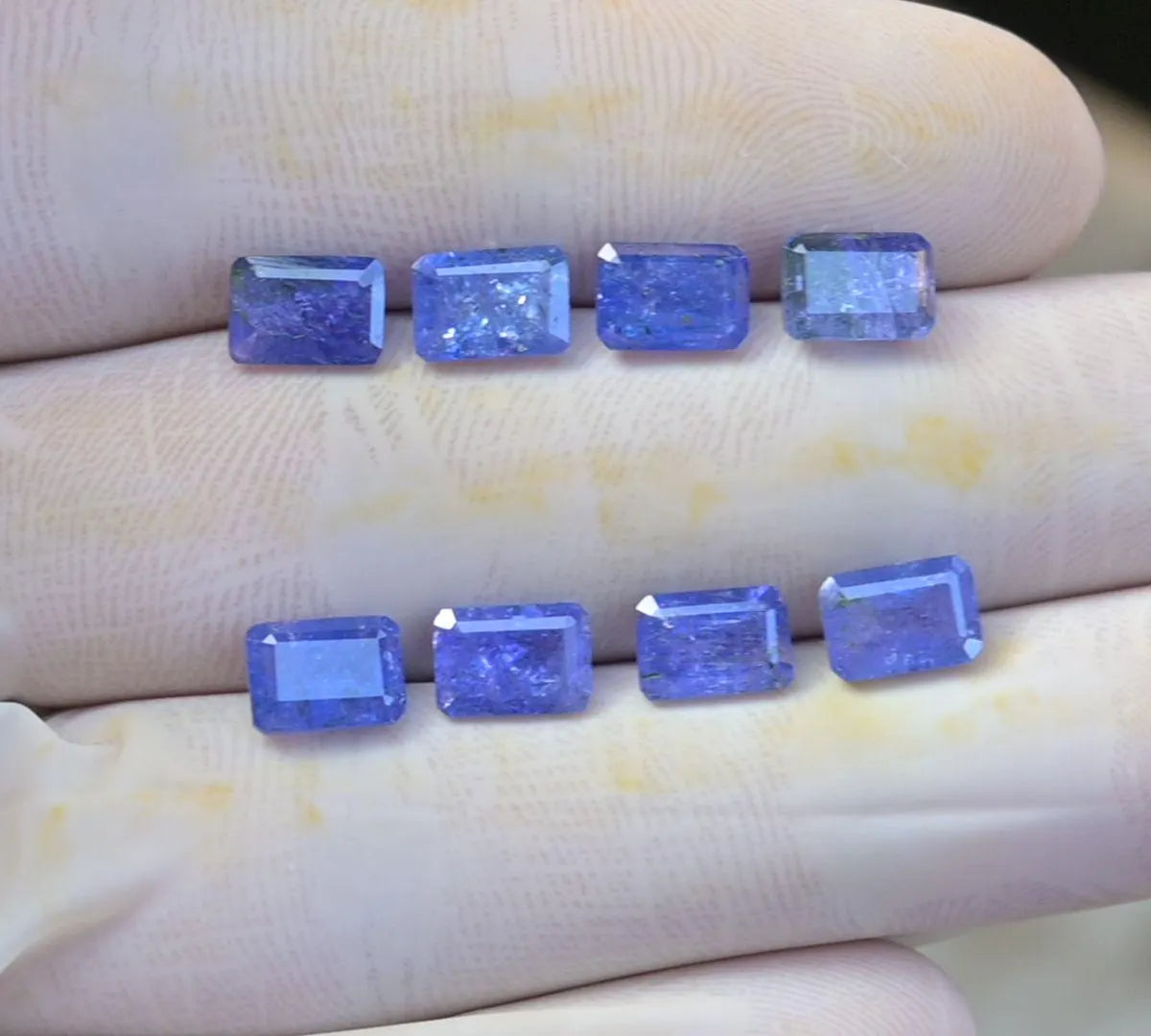Natural Tanzanite Gemstone Faceted Cut Rectangle High Quality Loose Gemstone For Jewelry Making Wholesalegems 7x5 MM Size 8 Pcs SM25417