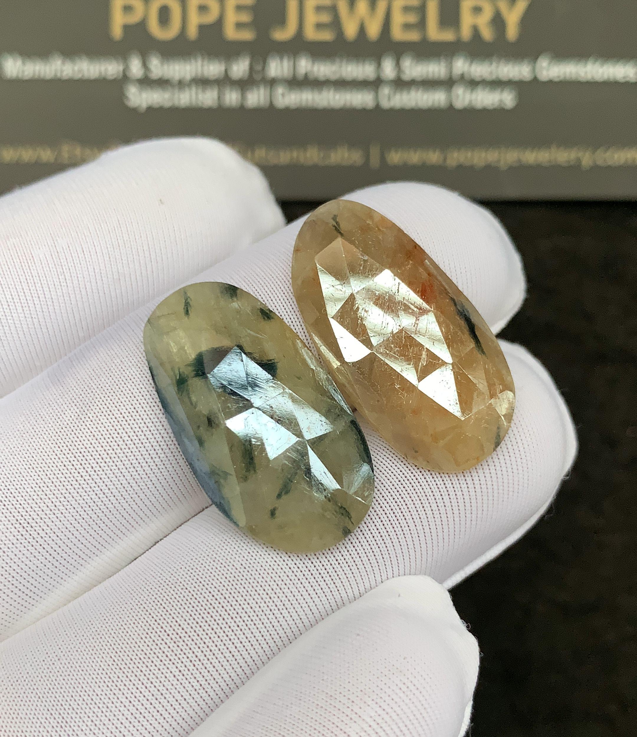 Natural Silverite Gemstone Rose Cut Fancy Shape Cabochon Loose Gemstone For Jewelry Making Wholesalegems 24x13 MM Size 2 Pcs SM25260