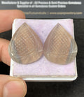 Natural Fluorite Gemstone Hand Carved Pear Shape Cabochon Loose Gemstone For Jewelry Making Wholesalegems 28x22 MM Size 1 Pair SM25287