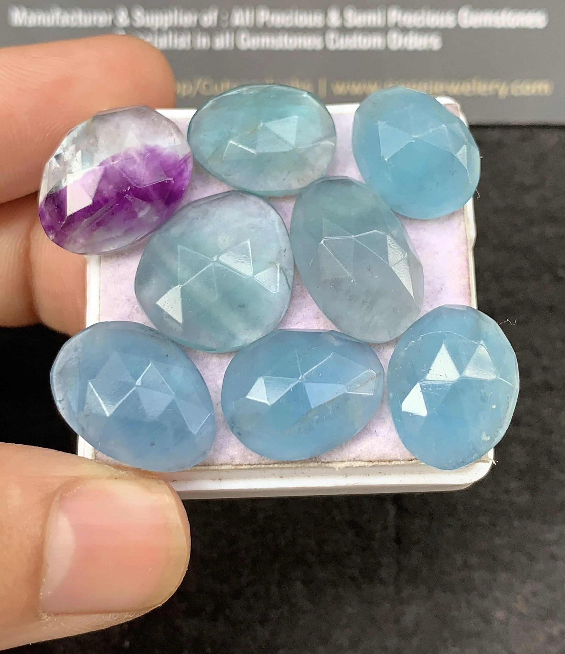 Natural Fluorite Gemstone Rose Cut Fancy Shape Cabochon Loose Gemstone For Jewelry Making Wholesalegems 15-18 MM Size 8 Pcs SM25288