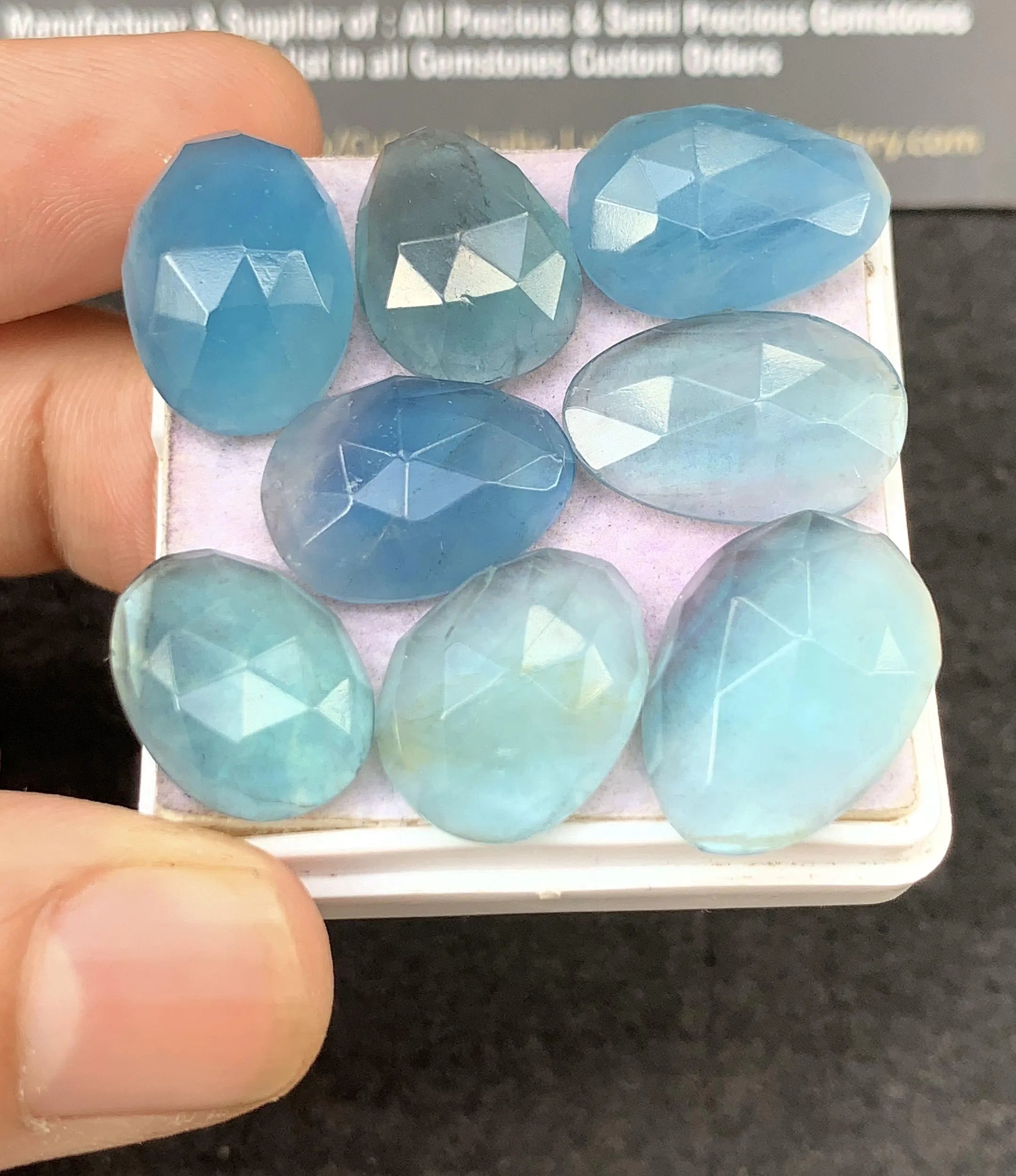 Natural Fluorite Gemstone Rose Cut Fancy Shape Cabochon Loose Gemstone For Jewelry Making Wholesalegems 15-18 MM Size 8 Pcs SM25289