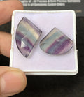 Natural Fluorite Gemstone Step Cut Fancy Shape Cabochon Loose Gemstone For Jewelry Making Wholesalegems 17-26 MM Size 2 Pcs SM25290