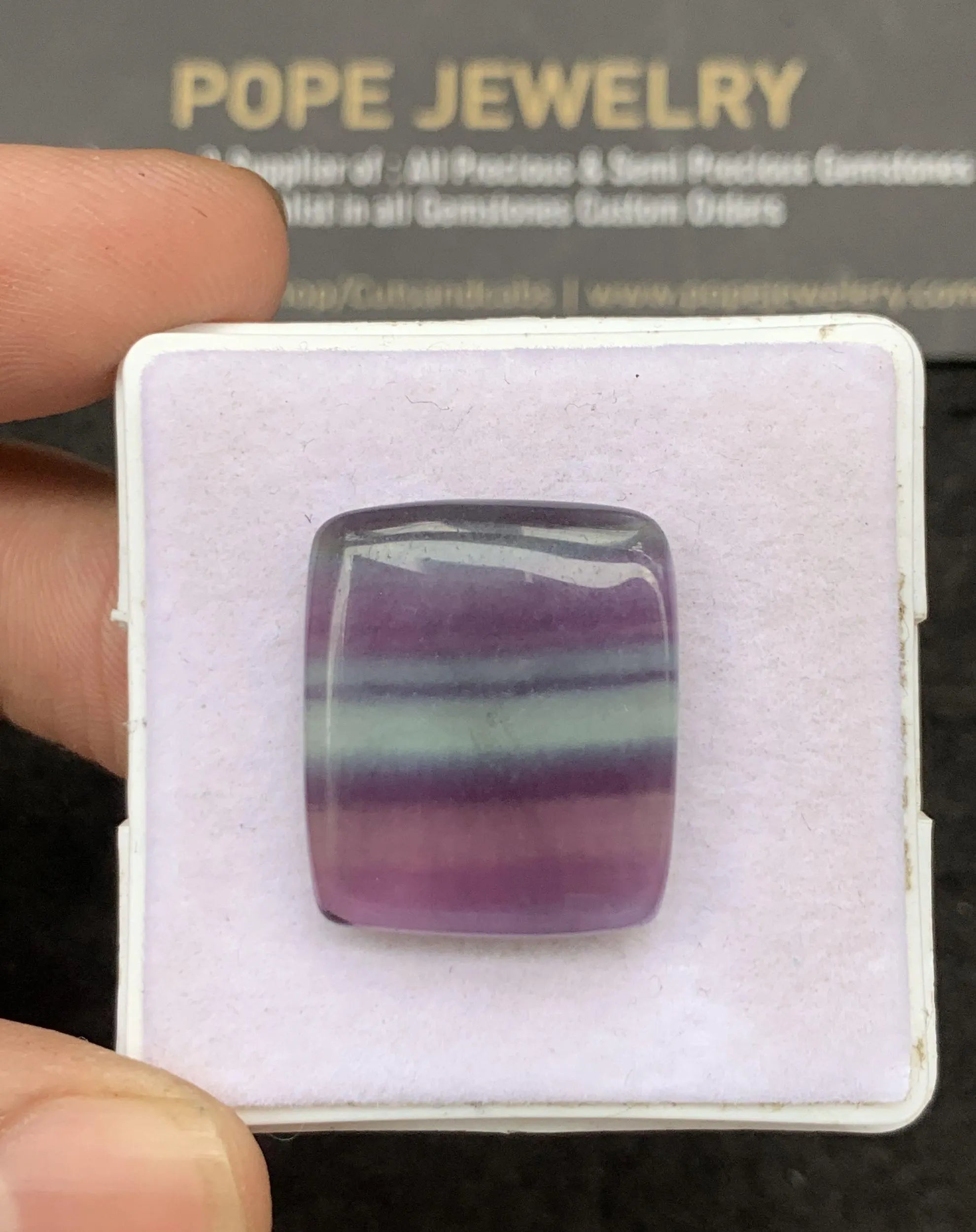 Natural Fluorite Gemstone Smooth Rectangle Shape Cabochon Loose Gemstone For Jewelry Making Wholesalegems 21x18x5 MM Size SM25306