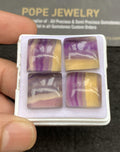 Natural Fluorite Gemstone Smooth Cushion Shape Cabochon Loose Gemstone For Jewelry Making Wholesalegems 15 MM Size 4 Pcs SM25310
