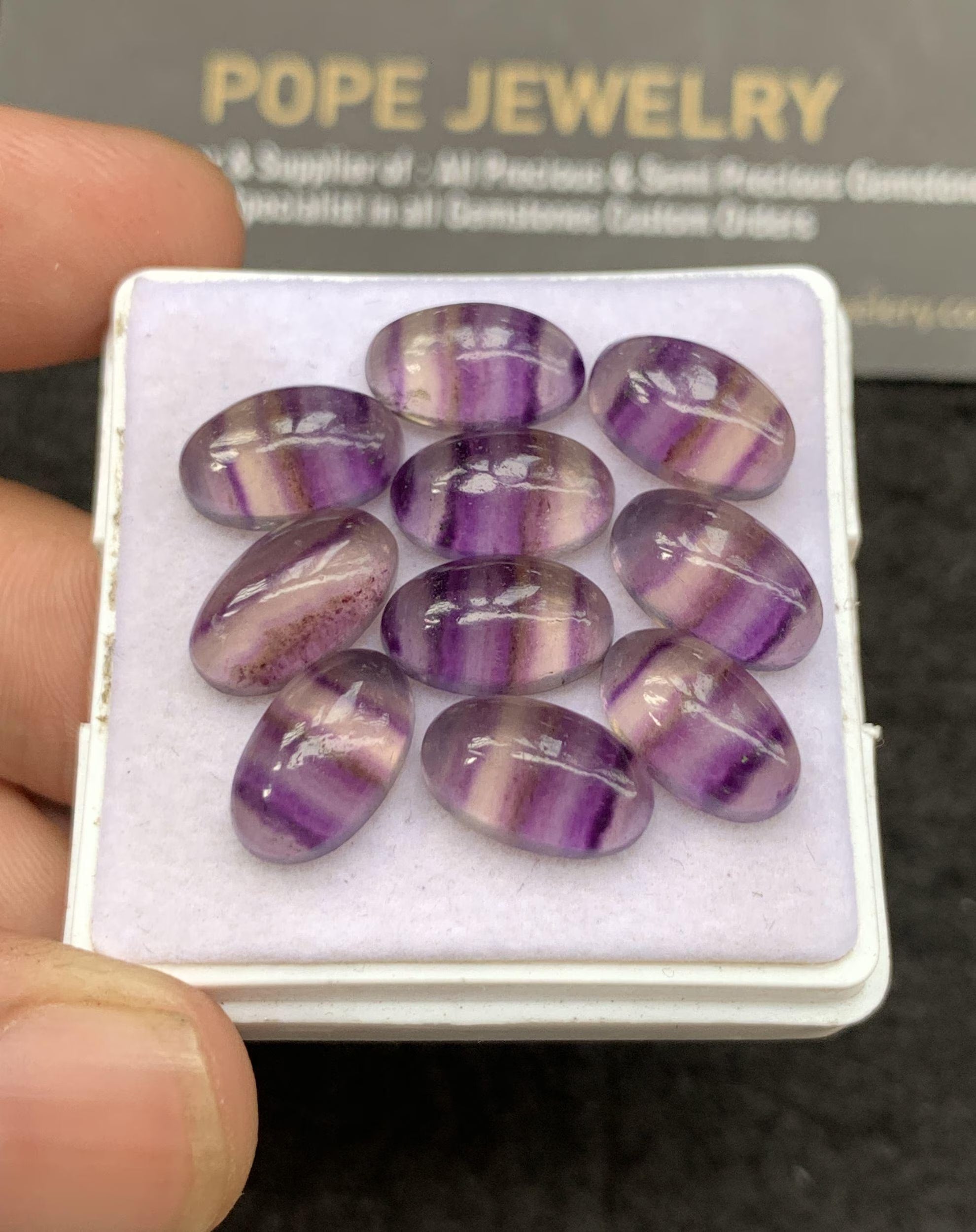 Natural Fluorite Gemstone Smooth Oval Shape Cabochon Loose Gemstone For Jewelry Making Wholesalegems 12x7 MM Size 10 Pcs SM25314